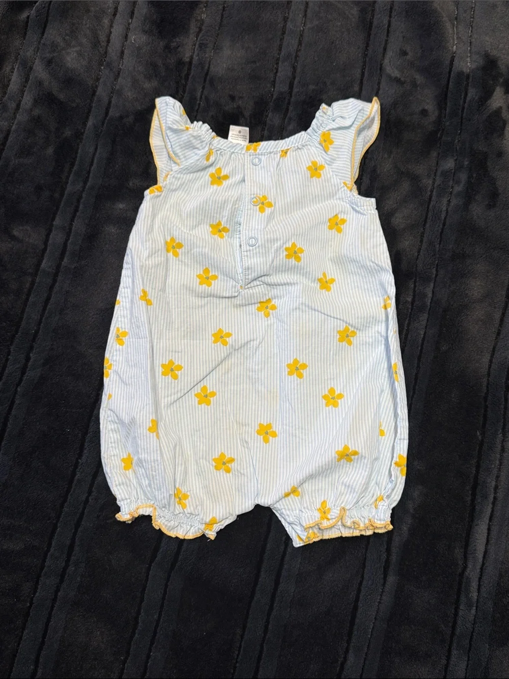Set of 3 Baby Rompers - Red, Mint Butterfly, blue striped floral 6-9 months